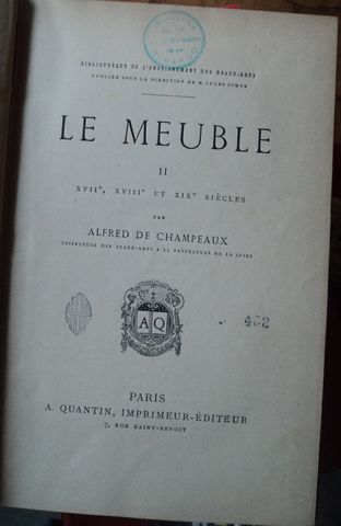 HOJA DE DATOS:  LE MEUBLE,   1885