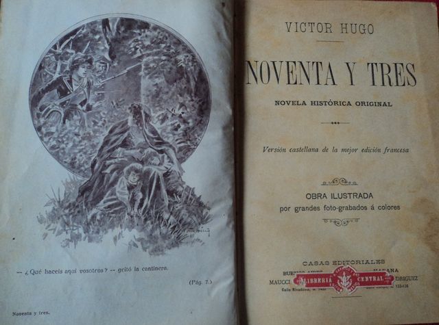 HOJA DE DATOS: NOVENTA Y TRES, NOVELA HISTORICA, VICTOR HUGO, MAUCCI, S/F, (ANTERIOR A 1900)