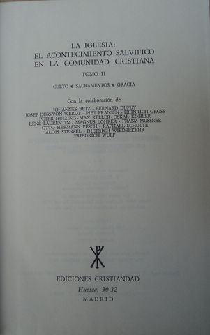 HOJA DATOS: MYSTERIUM SALUTIS. MANUAL DE TEOLOGIA COMO HISTORIA DE LA SALVACION, VOLUMEN II, Madrid, 1969. Ediciones Cristiandad, (NO DISPONIBLE, VENDIDO)